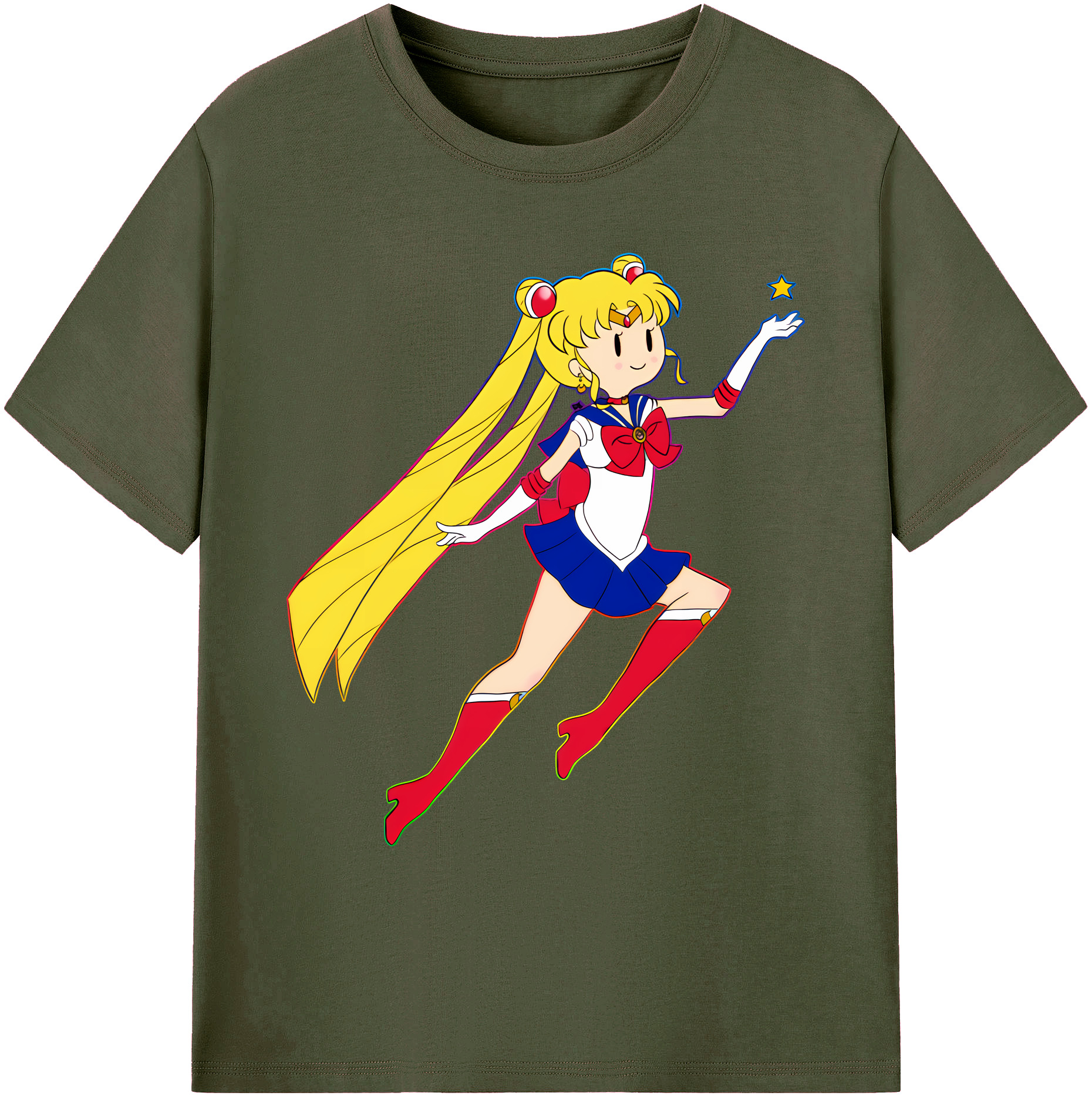 （画像用） 美少女戦士セーラームーン 月野 うさぎ つきの うさぎ Sailor Moon Tsukino Usagi 綿100％ メンズ半袖Tシャツ｜肌触りやわらか＆通気性